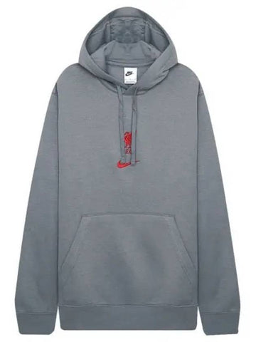 Liverpool Club Fleece Hoodie Smoke Grey - NIKE - BALAAN 1