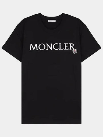 Women s Logo Patch Short Sleeve T Shirt Black 8C00011 89AIJ 999 - MONCLER - BALAAN 1