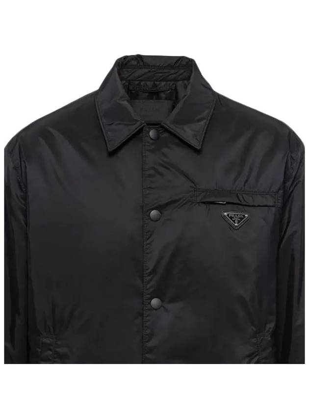 Triangle Logo Re-Nylon Jacket Black - PRADA - BALAAN 5