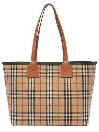 London Check Medium Cotton Tote Bag Archives Beige - BURBERRY - BALAAN 2