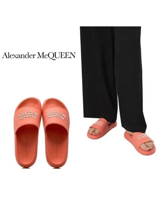 Logo Rubber Slippers Salmon Pink - ALEXANDER MCQUEEN - BALAAN 3