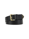 Triangle Logo Plaque City Leather Belt Black - PRADA - BALAAN 2