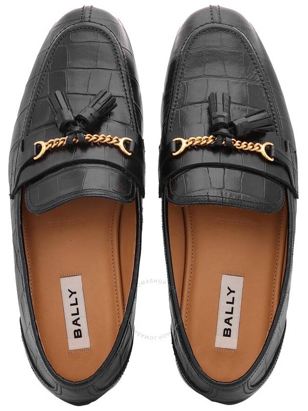 Bally Black Suisse Leather Loafers, Brand Size 6 ( US Size 7 ) - BALLY - BALAAN 3