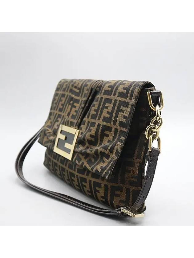 8BT163 Gold logo decoration FF brown Jagard Juca shoulder bag - FENDI - BALAAN 3