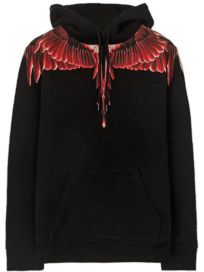 Ghost Wing Cotton Hoodie Black - MARCELO BURLON - BALAAN 2