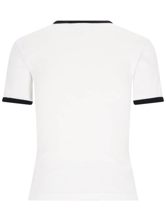 Contrast Signature Short Sleeve T-Shirt White - COURREGES - BALAAN 3