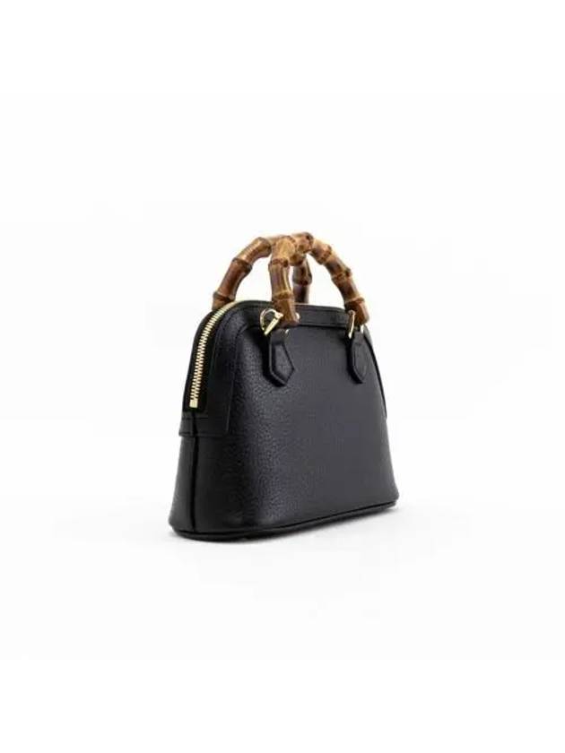 Diana Mini Tote Bag Black Leather - GUCCI - BALAAN 4