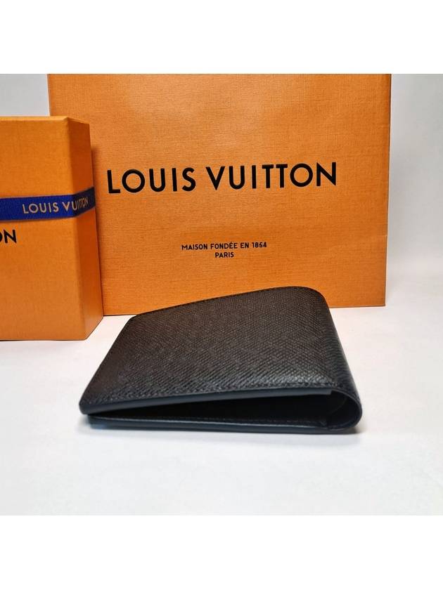 Multiple Taiga Leather Half Wallet Black - LOUIS VUITTON - BALAAN 4