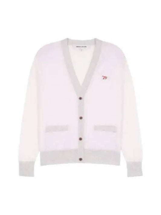 Baby Fox Patch Color Block Cardigan Pale Pink - MAISON KITSUNE - BALAAN 1