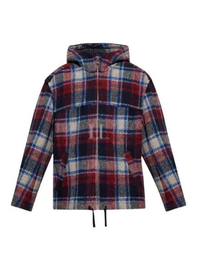 Kurt Check Zip-Up Hoodie Red - ISABEL MARANT - BALAAN 2