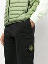 Men's Wappen Patch Cotton Fleece Track Pants Black - STONE ISLAND - BALAAN 6