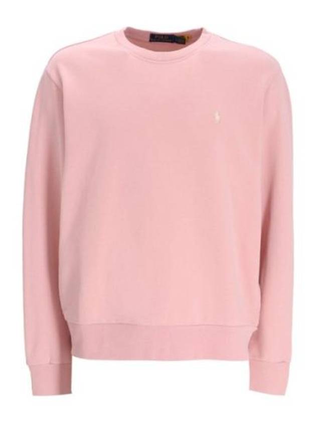 Embroidered Pony Logo Crew Neck Cotton Sweatshirt Pink - POLO RALPH LAUREN - BALAAN 2