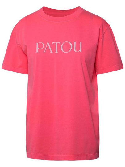 Logo Cotton Short Sleeve T-Shirt Pink - PATOU - BALAAN 2