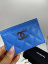 CC logo card holder blue wallet AP3832 - CHANEL - BALAAN 3