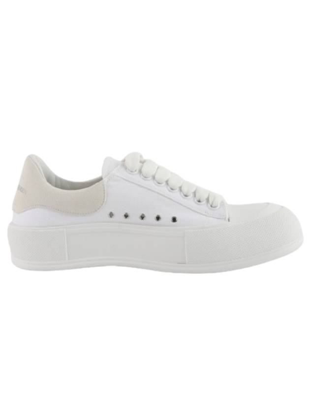 Deck Lace-up Plimsoll Low-top Sneakers White - ALEXANDER MCQUEEN - BALAAN 4