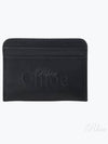 Sense Embroidered Logo Calfskin Card Wallet Black - CHLOE - BALAAN 2