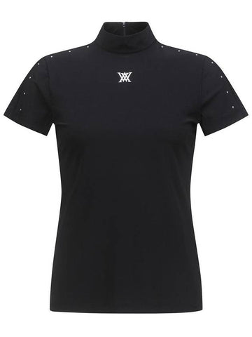 high neck mesh back short sleeve t-shirtBK - ANEWGOLF - BALAAN 1