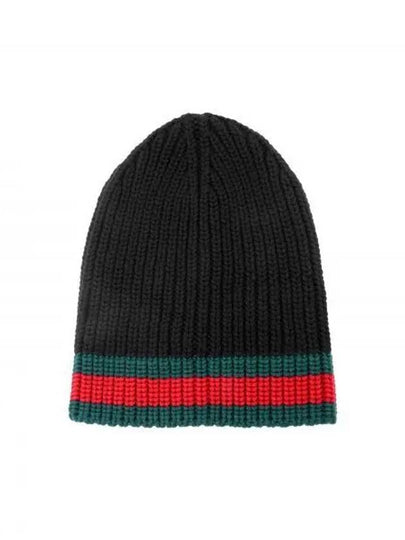 Web Wool Beanie Black - GUCCI - BALAAN 2