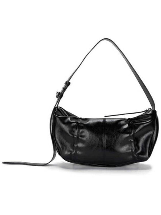 HALF SHIRRING RIBBON ROUND BAG IN BLACK - MATIN KIM - BALAAN 2