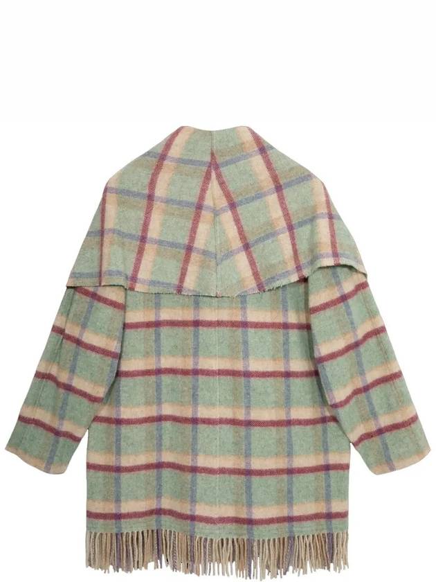 Check Pattern Shawl Cape Green - ISABEL MARANT - BALAAN 3