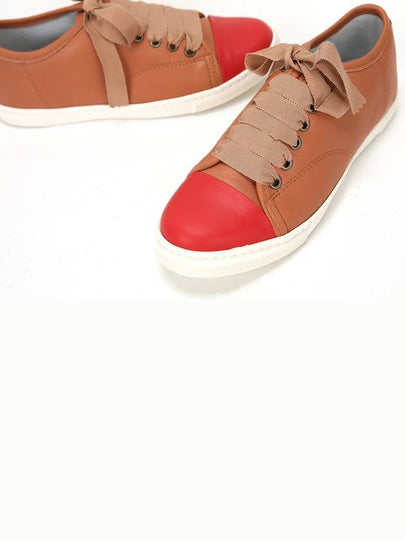 All Leather Trainer Low Top Sneakers Orange - LANVIN - BALAAN 2