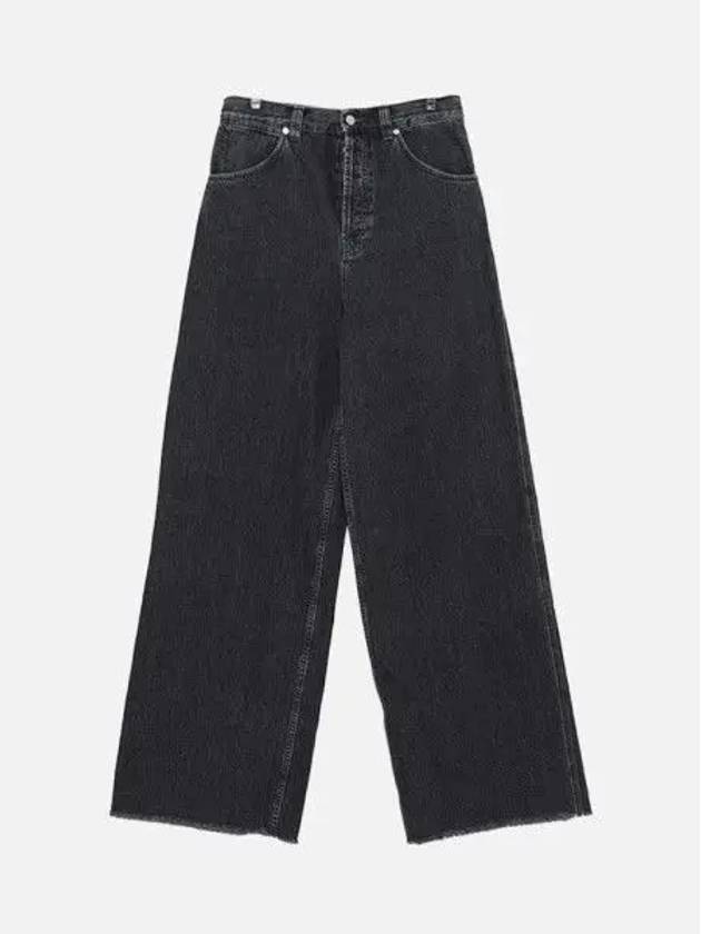 Vintage Effect Organic Cotton Denim Jeans Black - GUCCI - BALAAN 2