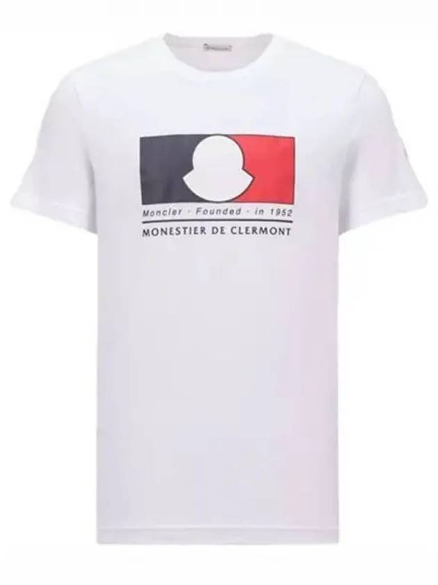 Patch logo round short sleeve t shirt white men 270224 - MONCLER - BALAAN 1