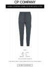 Men's Lens Wappen Fleece Track Pants Gray - CP COMPANY - BALAAN.