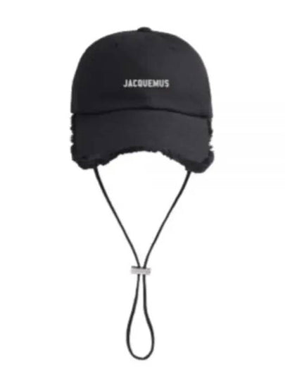 La Casquette Artichaut Fringe Metal Logo Ball Cap Black - JACQUEMUS - BALAAN 2