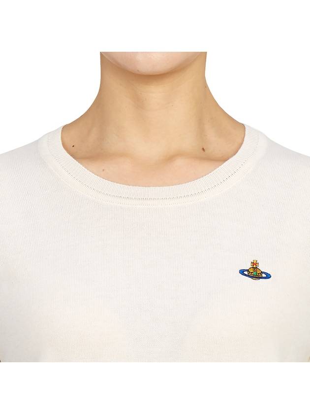 ORB Embroid Logo Knit Top Cream - VIVIENNE WESTWOOD - BALAAN 7