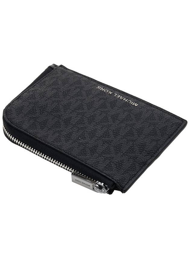 Hudson Logo 2-in-1 Canvas Card Wallet Black - MICHAEL KORS - BALAAN 6