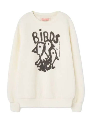 Kids Logo Bird Sweatshirt Ivory F24022 221FT - THE ANIMALS OBSERVATORY - BALAAN 1