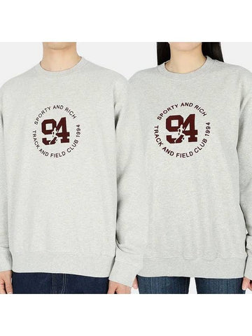 94Trek Cotton Sweatshirt Oatmeal Merlot 94 TRACK FIELD FLOCKED - SPORTY & RICH - BALAAN 1