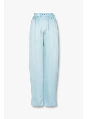 Back Mesh Logo Patch Silk Pants Sky Blue - ALEXANDER WANG - BALAAN 1