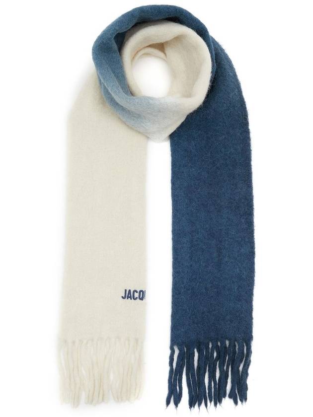 L'echarpe Moisson Embroidered Logo Alpaca Wool Muffler Navy - JACQUEMUS - BALAAN 2