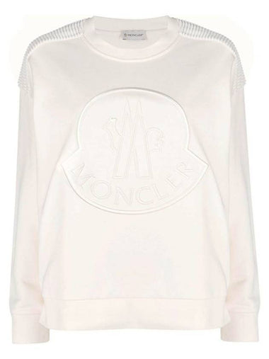 Embroidered Logo Sweatshirt White - MONCLER - BALAAN 1