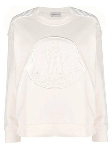 Embroidered Logo Sweatshirt White - MONCLER - BALAAN 1