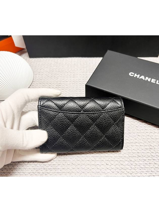 Classic Grained Calfskin Card Wallet Black - CHANEL - BALAAN 5