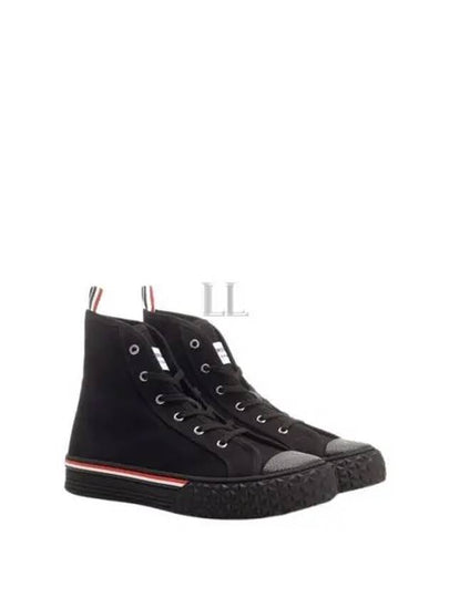 RWB Stripe Canvas Tartan Sole Collegiate High Top Sneakers Black - THOM BROWNE - BALAAN 2