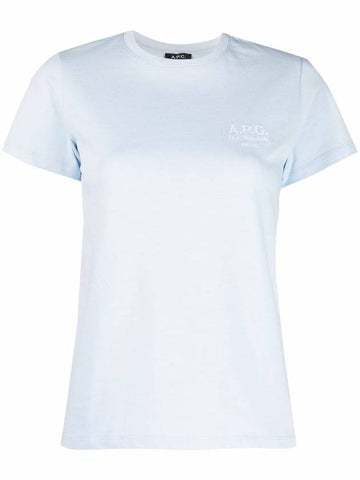 Denise Logo Cotton Short Sleeve T-shirt Light Blue - A.P.C. - BALAAN 1