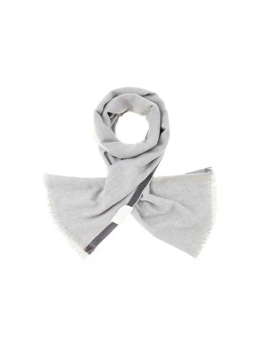 Men s Sideline Cash Wool Scarf Gray 270592 - BRUNELLO CUCINELLI - BALAAN 1