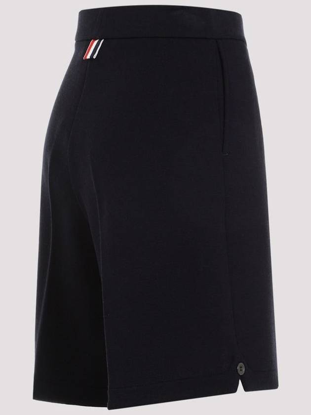 High Waisted Wool Shorts Navy - THOM BROWNE - BALAAN 4