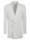 Double-Breasted Blazer Jacket White - AMI - BALAAN 2