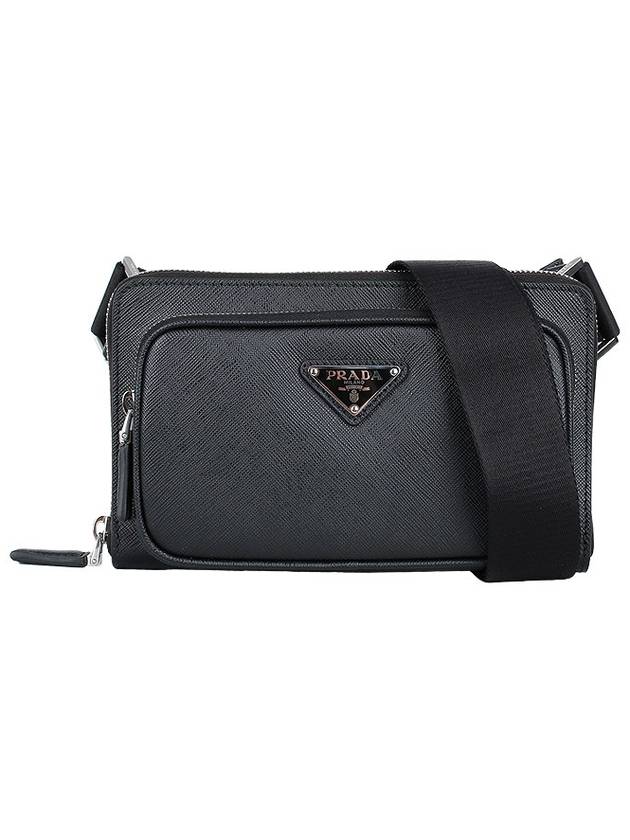 Triangular logo cross bag black - PRADA - BALAAN 2