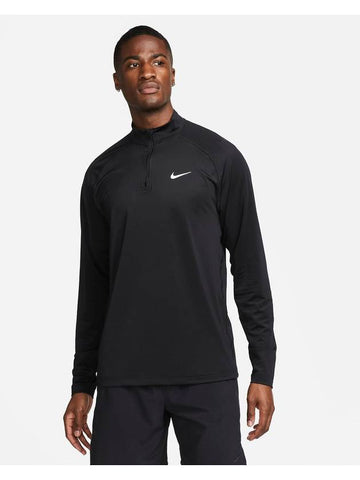 Dri Fit Ready 1/4 Zip Long Sleeve T-Shirt Black - NIKE - BALAAN 1