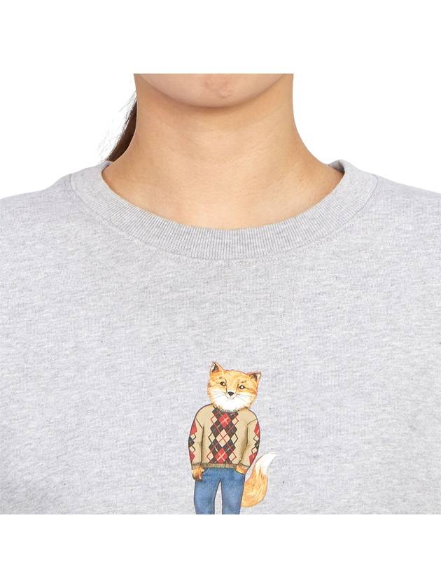 Women's Dress Fox Printing Sweatshirt Grey - MAISON KITSUNE - BALAAN 7