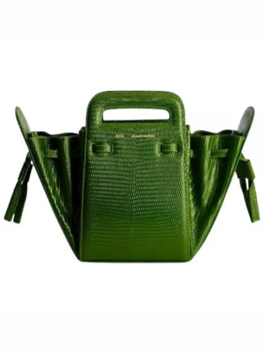 Bucket Accordion Shoulder Bag Green - AMI - BALAAN 2