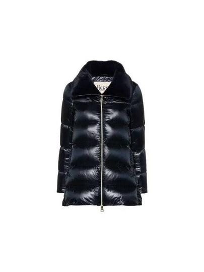 Faux Fur Collar Padding Navy - HERNO - BALAAN 2