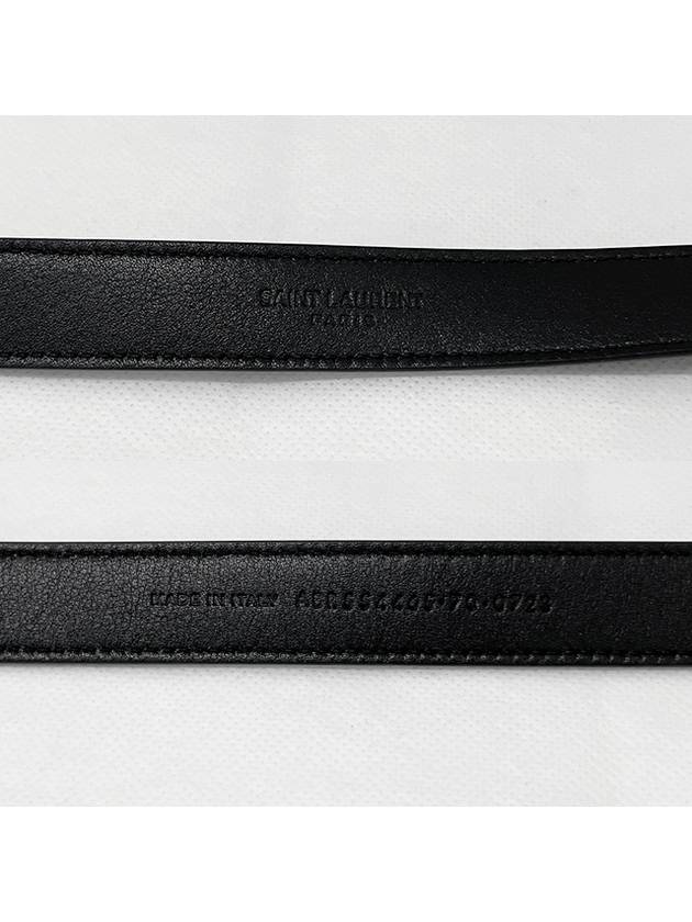 Monogram Buckle Grain Leather Belt Black - SAINT LAURENT - BALAAN 6