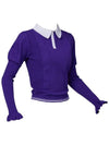 Golf Wear Puff Sleeve Collar Knit Purple - J JANE - BALAAN 3